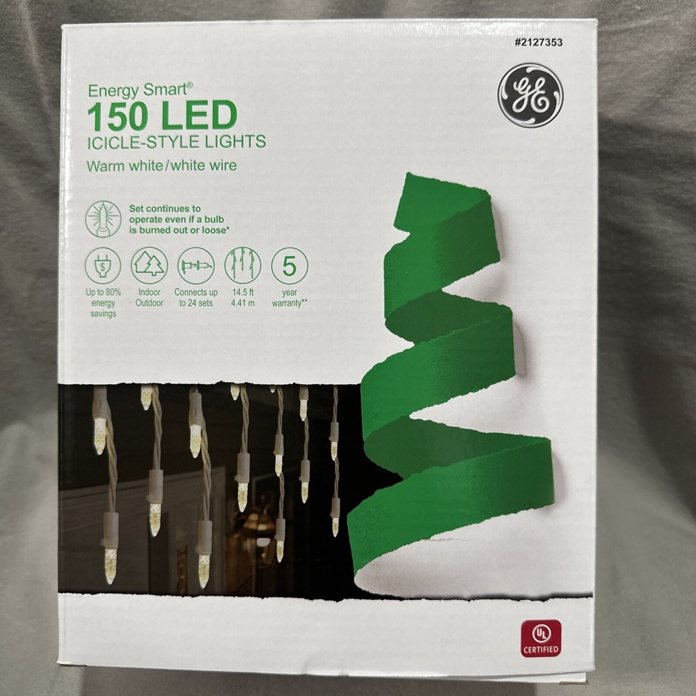 GE Icicle‎ style 150 LED Net-Style Lights Warm White 6ft x 4ft